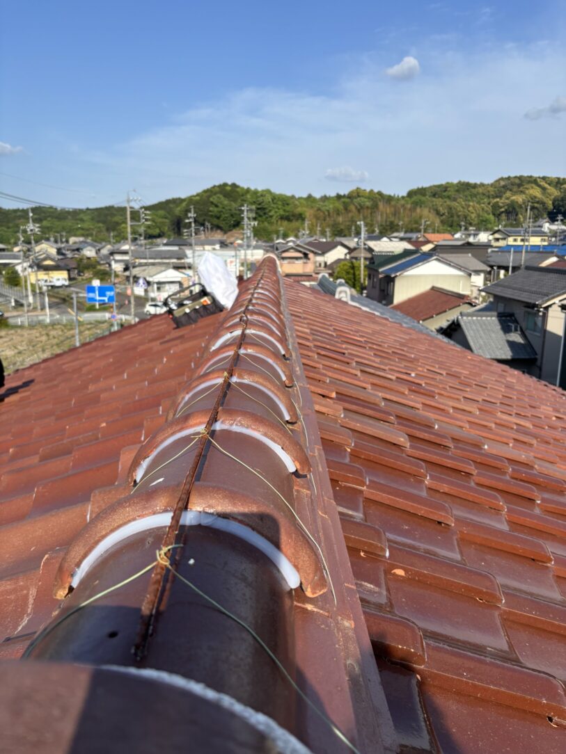 岐阜市　S様邸　屋根漆喰左官工事　瓦調整及び瓦固定　工事｜愛知・岐阜で屋根工事・修理・リフォームは一宮市のエスジーコンストラクション｜火災保険対応｜工事後毎年１年点検無料
