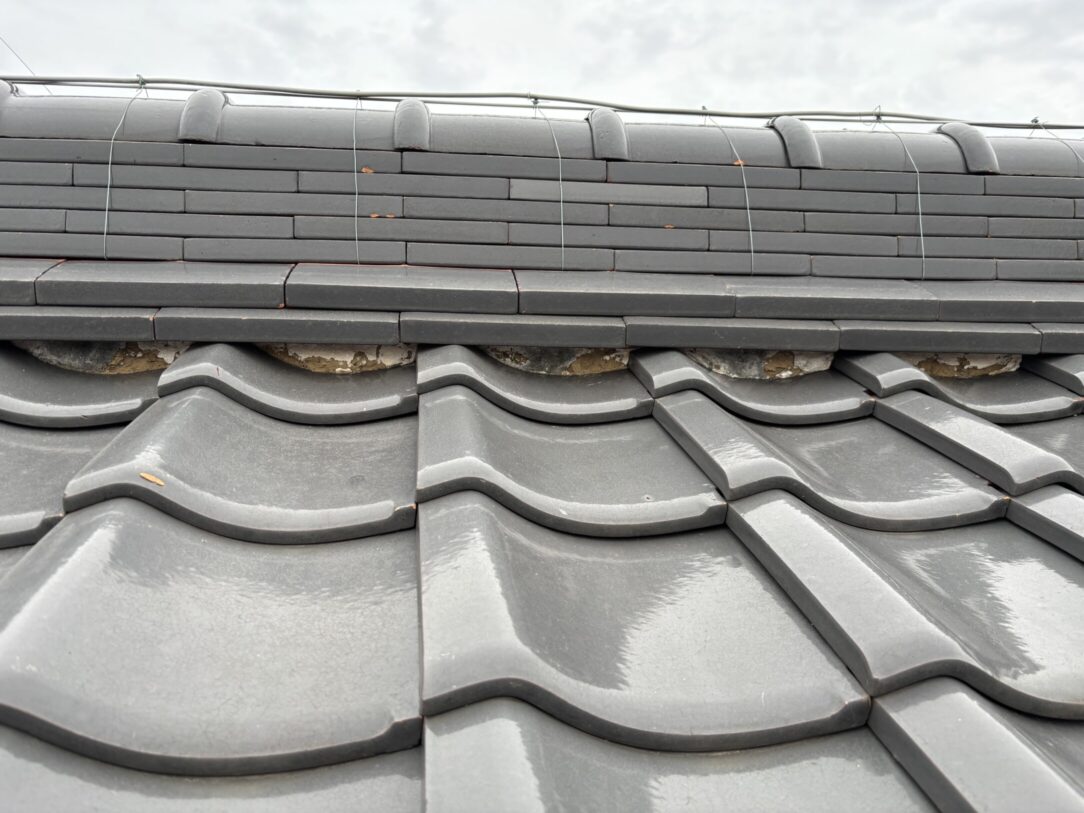 一宮市　Ｋ様邸　屋根瓦漆喰左官工事｜愛知・岐阜で屋根工事・修理・リフォームは一宮市のエスジーコンストラクション｜火災保険対応｜工事後毎年１年点検無料