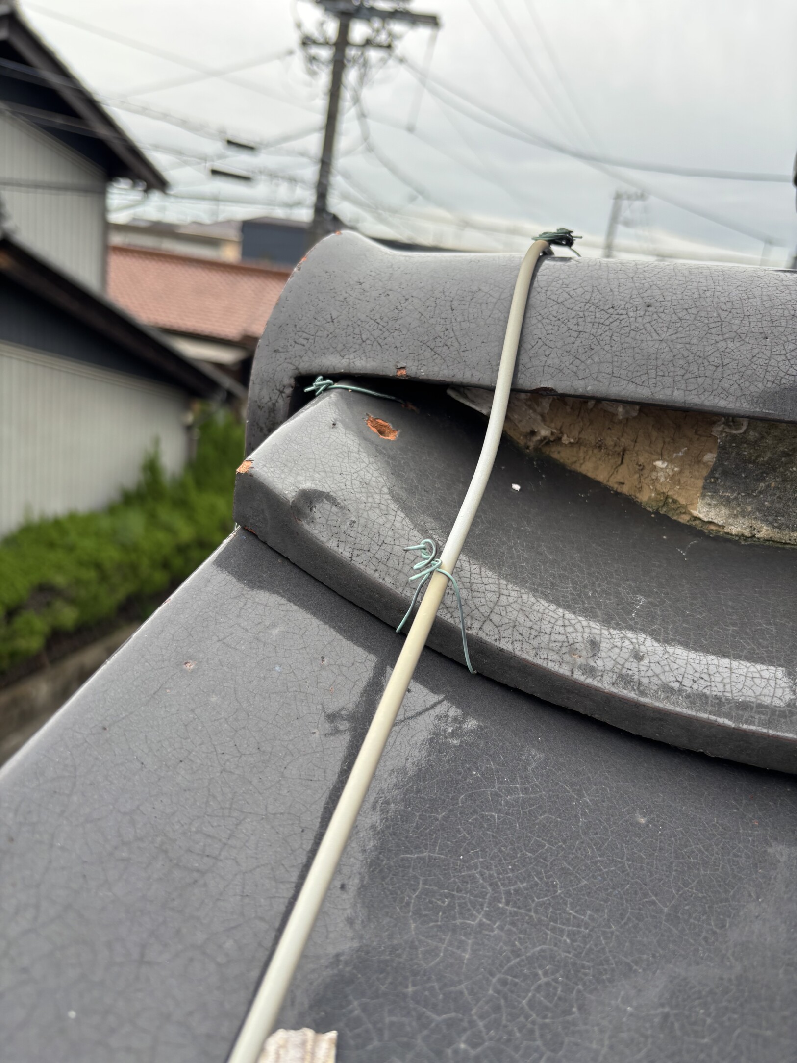 一宮市　Ｋ様邸　屋根瓦漆喰左官工事｜愛知・岐阜で屋根工事・修理・リフォームは一宮市のエスジーコンストラクション｜火災保険対応｜工事後毎年１年点検無料