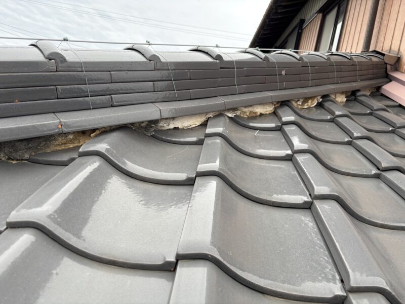 一宮市　Ｋ様邸　屋根瓦漆喰左官工事