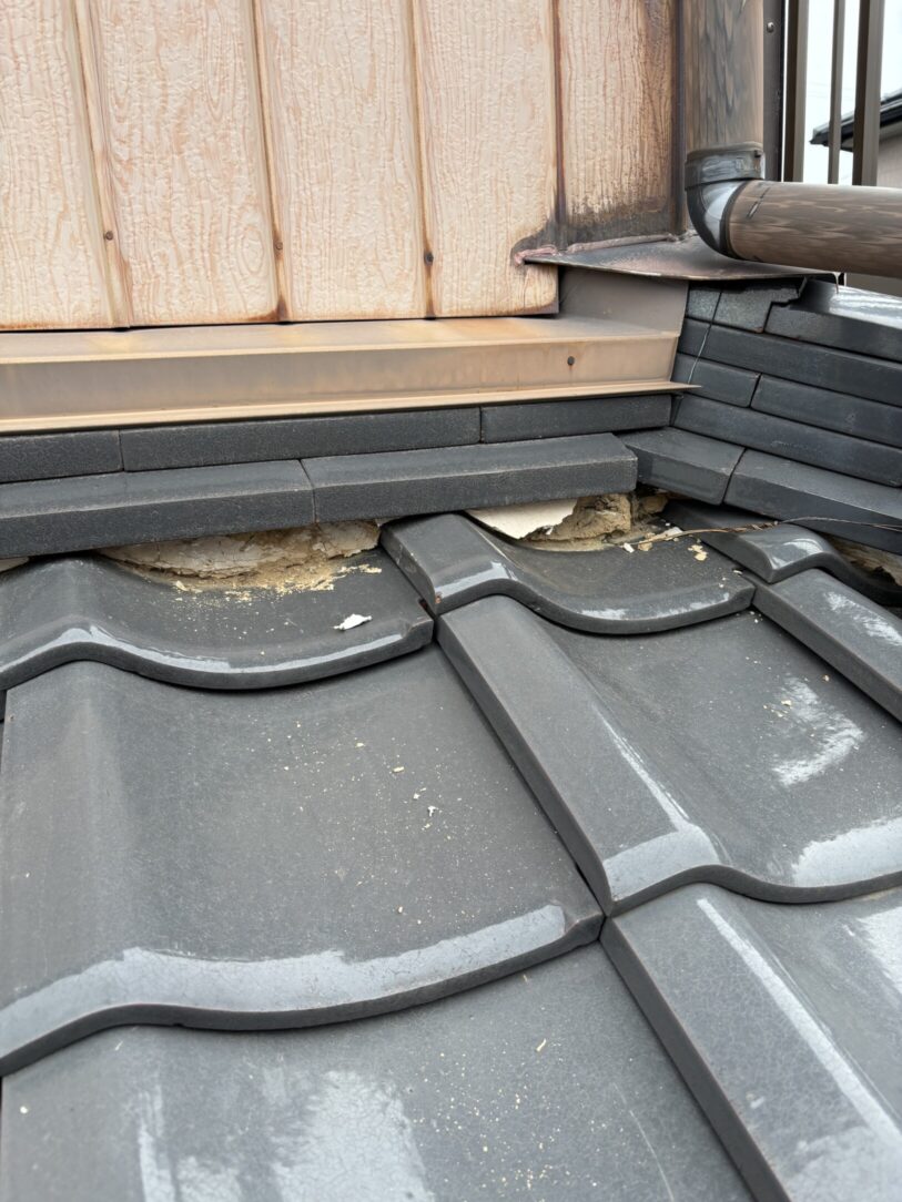 一宮市　Ｋ様邸　屋根瓦漆喰左官工事｜愛知・岐阜で屋根工事・修理・リフォームは一宮市のエスジーコンストラクション｜火災保険対応｜工事後毎年１年点検無料