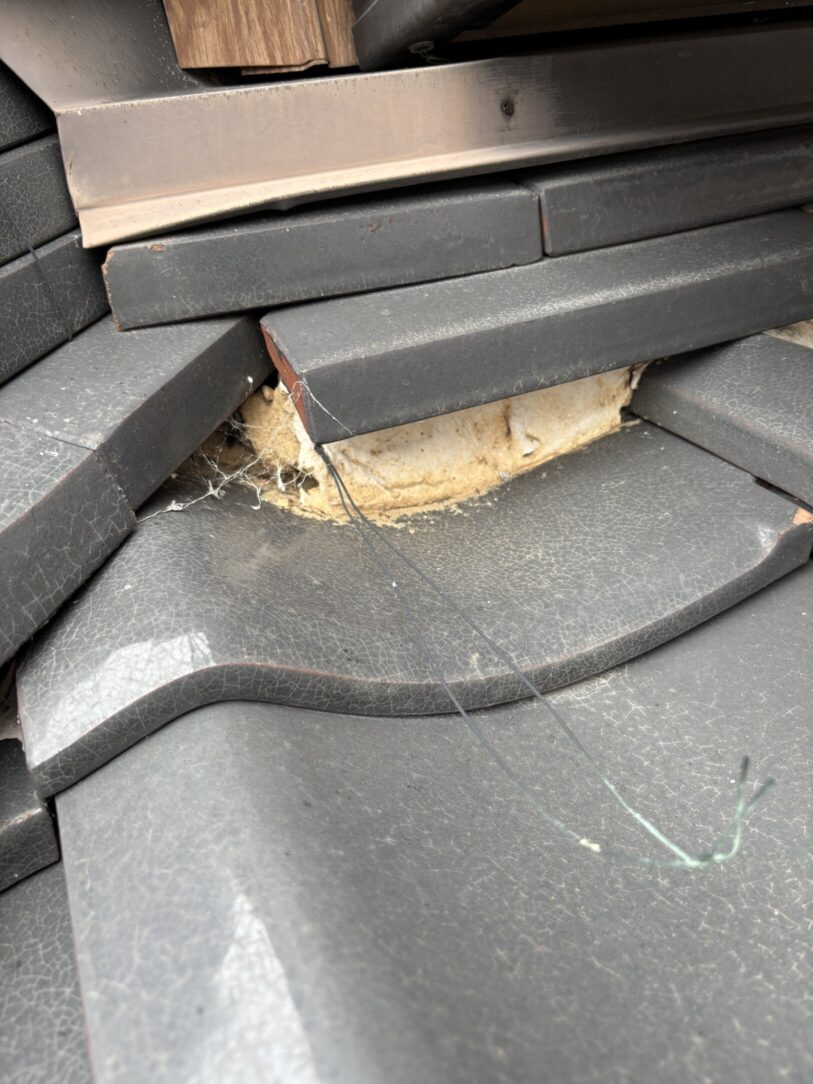 一宮市　Ｋ様邸　屋根瓦漆喰左官工事｜愛知・岐阜で屋根工事・修理・リフォームは一宮市のエスジーコンストラクション｜火災保険対応｜工事後毎年１年点検無料