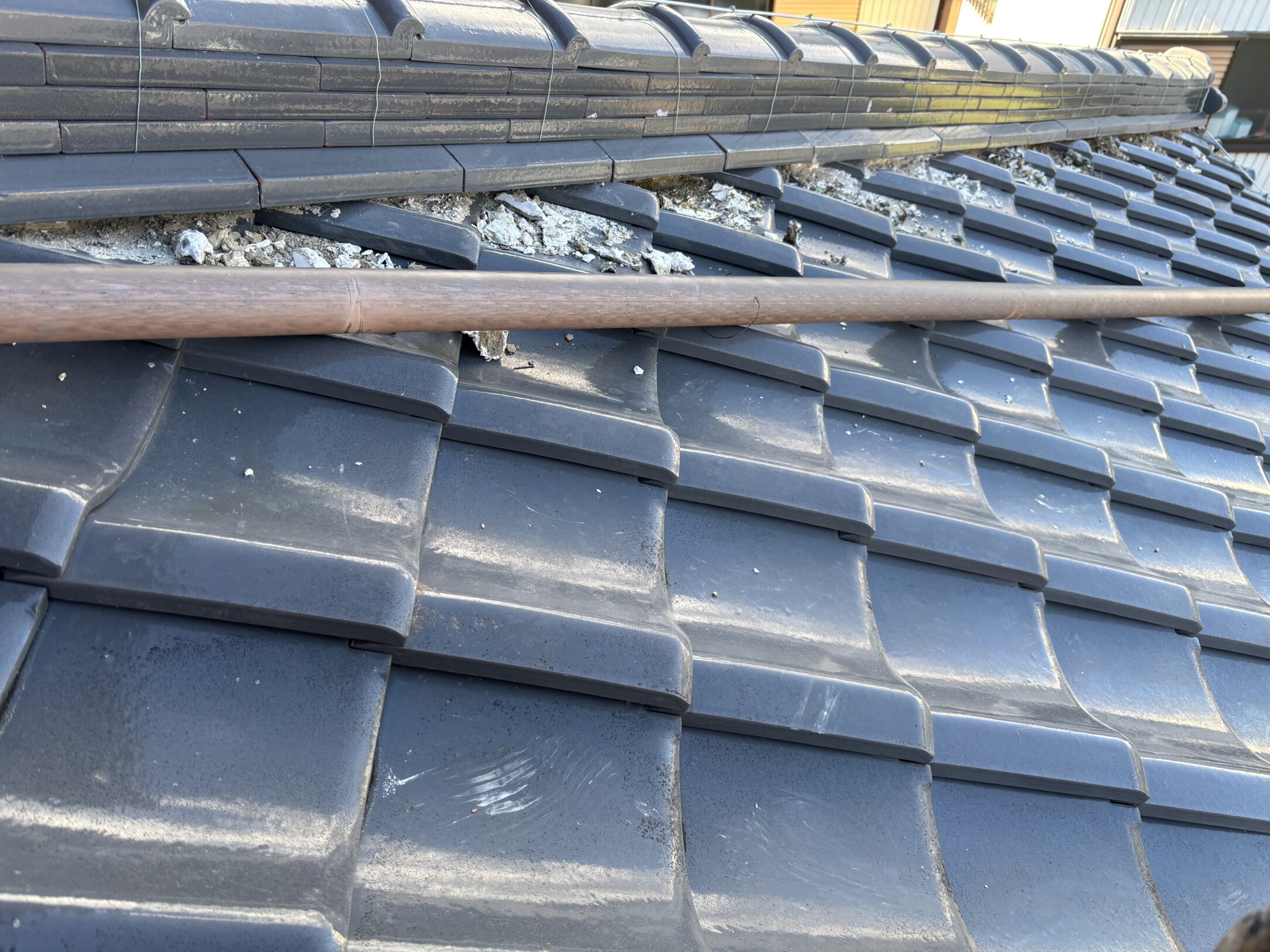 一宮市　Ｋ様邸　屋根瓦漆喰左官工事｜愛知・岐阜で屋根工事・修理・リフォームは一宮市のエスジーコンストラクション｜火災保険対応｜工事後毎年１年点検無料