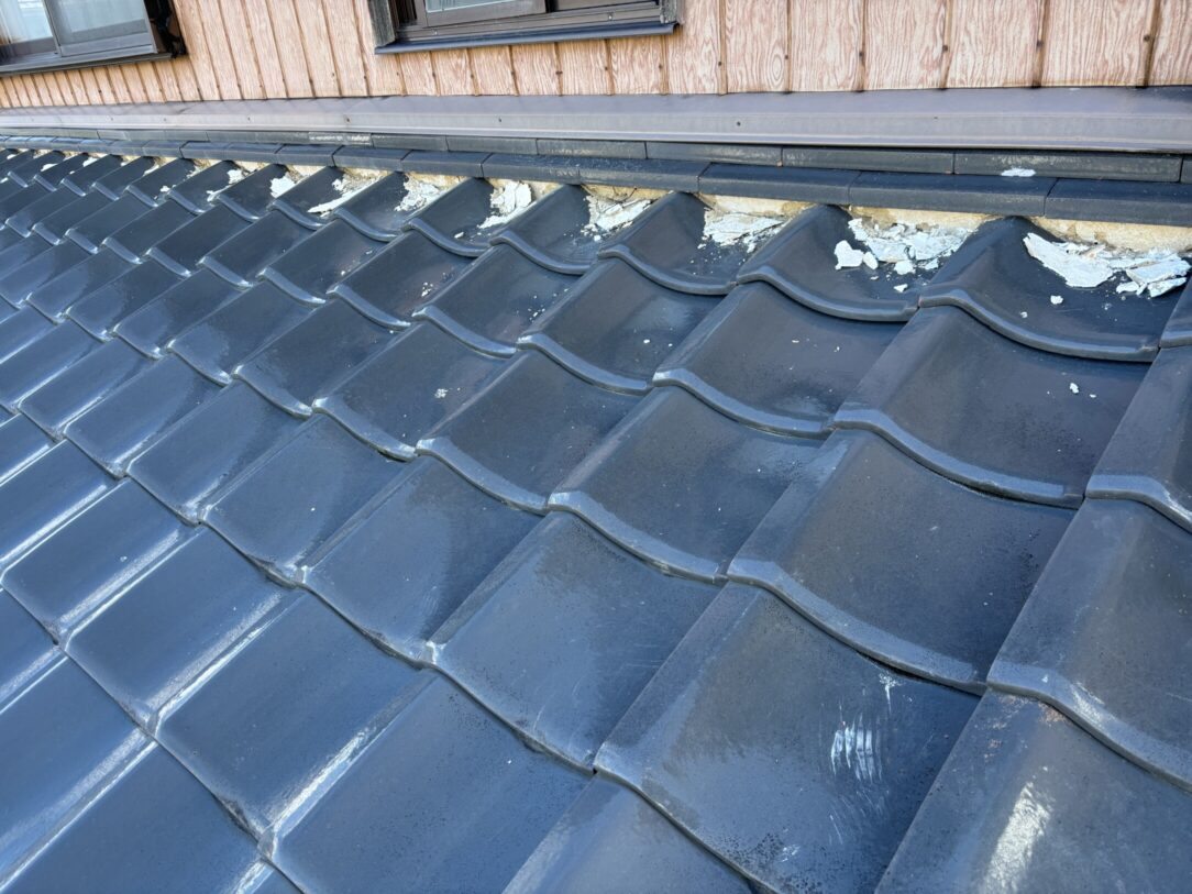 一宮市　Ｋ様邸　屋根瓦漆喰左官工事｜愛知・岐阜で屋根工事・修理・リフォームは一宮市のエスジーコンストラクション｜火災保険対応｜工事後毎年１年点検無料