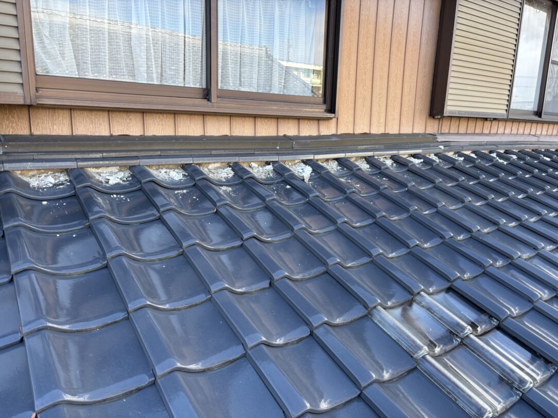 一宮市　Ｋ様邸　屋根瓦漆喰左官工事｜愛知・岐阜で屋根工事・修理・リフォームは一宮市のエスジーコンストラクション｜火災保険対応｜工事後毎年１年点検無料