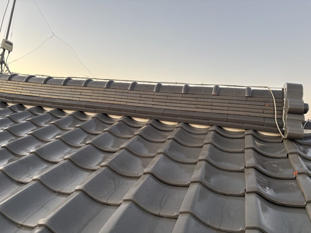 一宮市　Ｋ様邸　屋根瓦漆喰左官工事｜愛知・岐阜で屋根工事・修理・リフォームは一宮市のエスジーコンストラクション｜火災保険対応｜工事後毎年１年点検無料