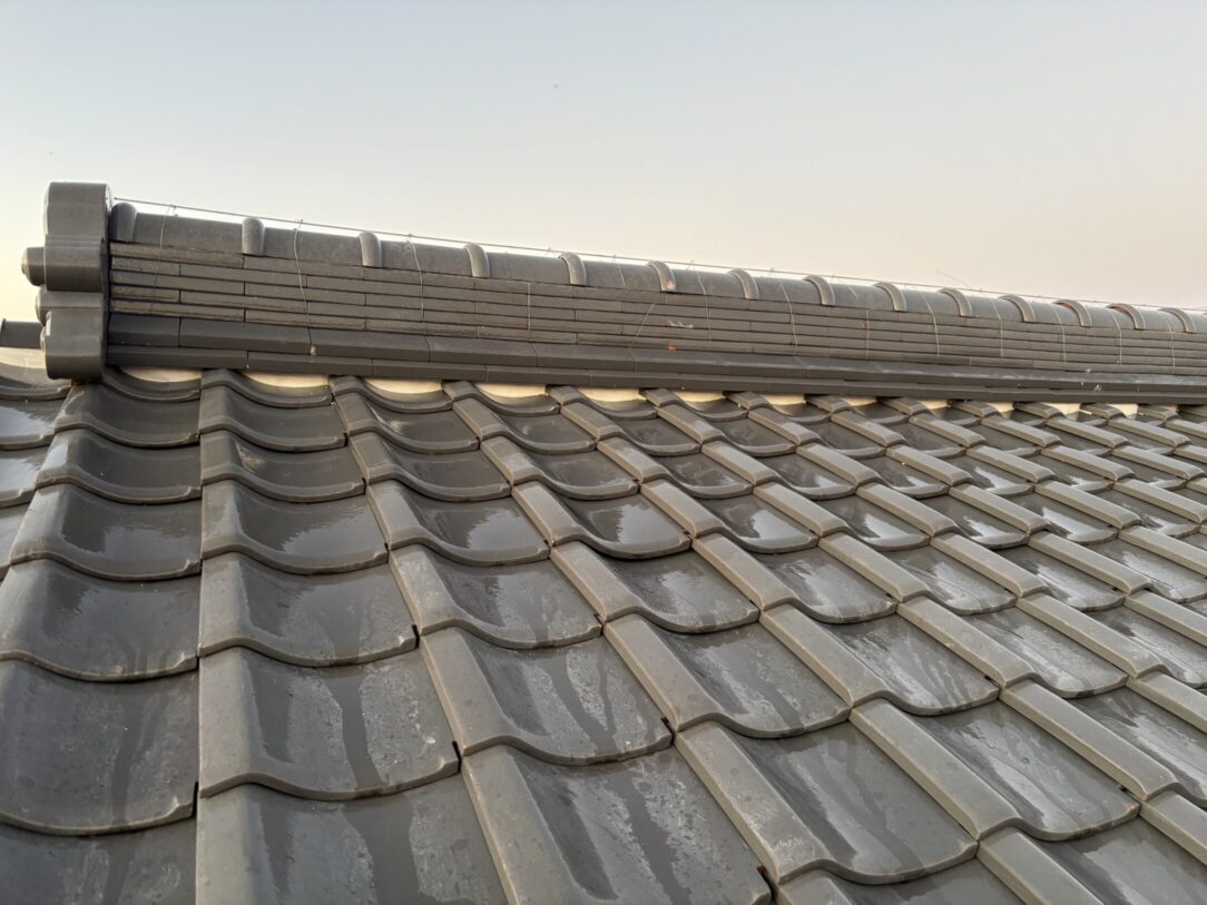 一宮市　Ｋ様邸　屋根瓦漆喰左官工事｜愛知・岐阜で屋根工事・修理・リフォームは一宮市のエスジーコンストラクション｜火災保険対応｜工事後毎年１年点検無料