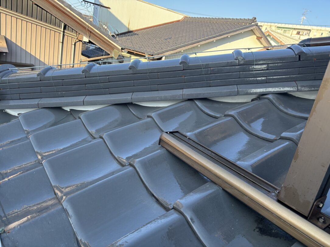 一宮市　Ｋ様邸　屋根瓦漆喰左官工事｜愛知・岐阜で屋根工事・修理・リフォームは一宮市のエスジーコンストラクション｜火災保険対応｜工事後毎年１年点検無料