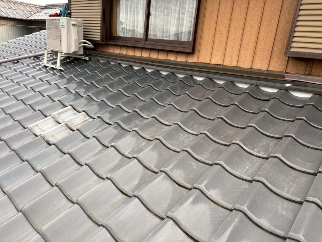 一宮市　Ｋ様邸　屋根瓦漆喰左官工事｜愛知・岐阜で屋根工事・修理・リフォームは一宮市のエスジーコンストラクション｜火災保険対応｜工事後毎年１年点検無料