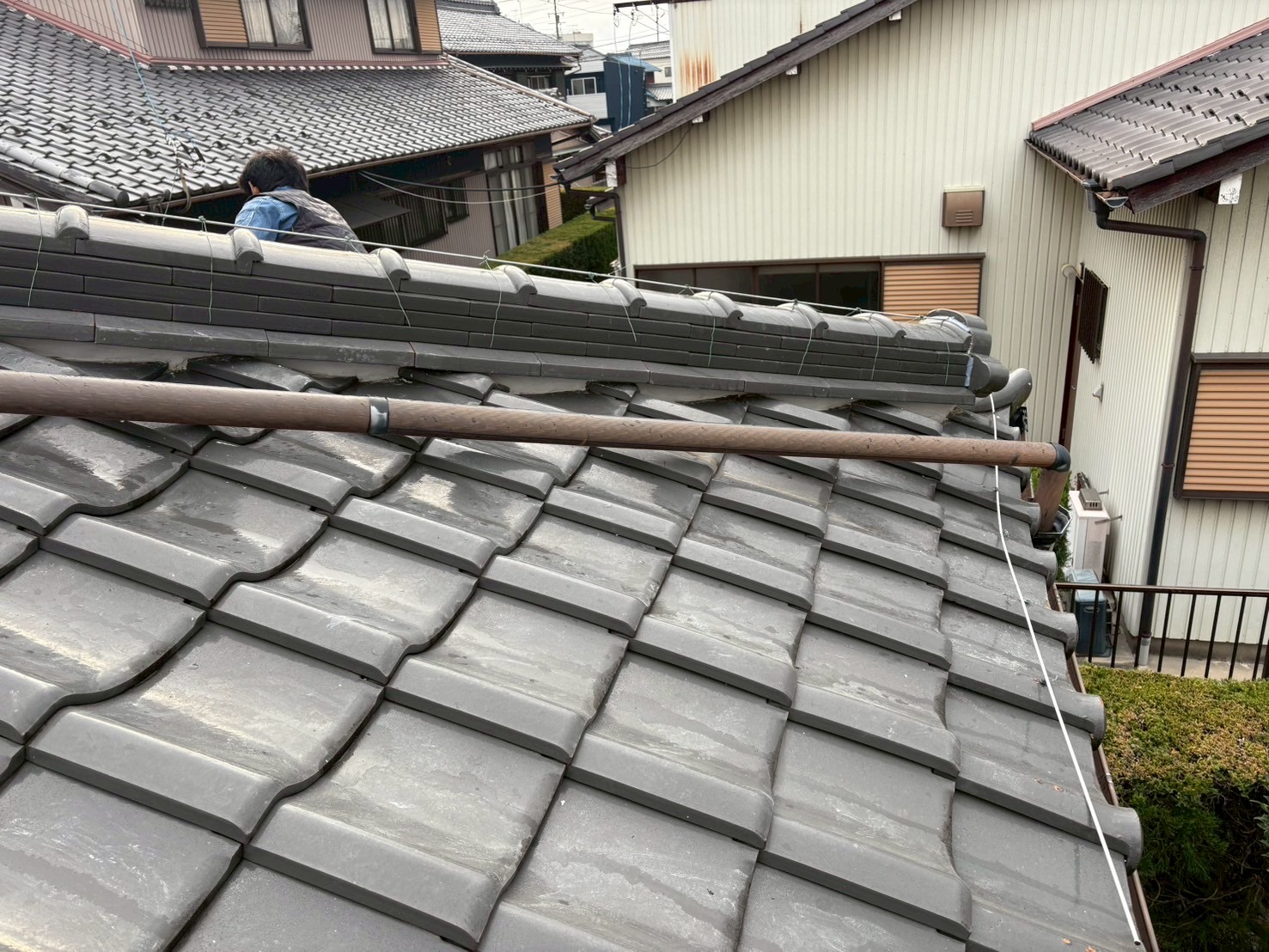 一宮市　Ｋ様邸　屋根瓦漆喰左官工事｜愛知・岐阜で屋根工事・修理・リフォームは一宮市のエスジーコンストラクション｜火災保険対応｜工事後毎年１年点検無料