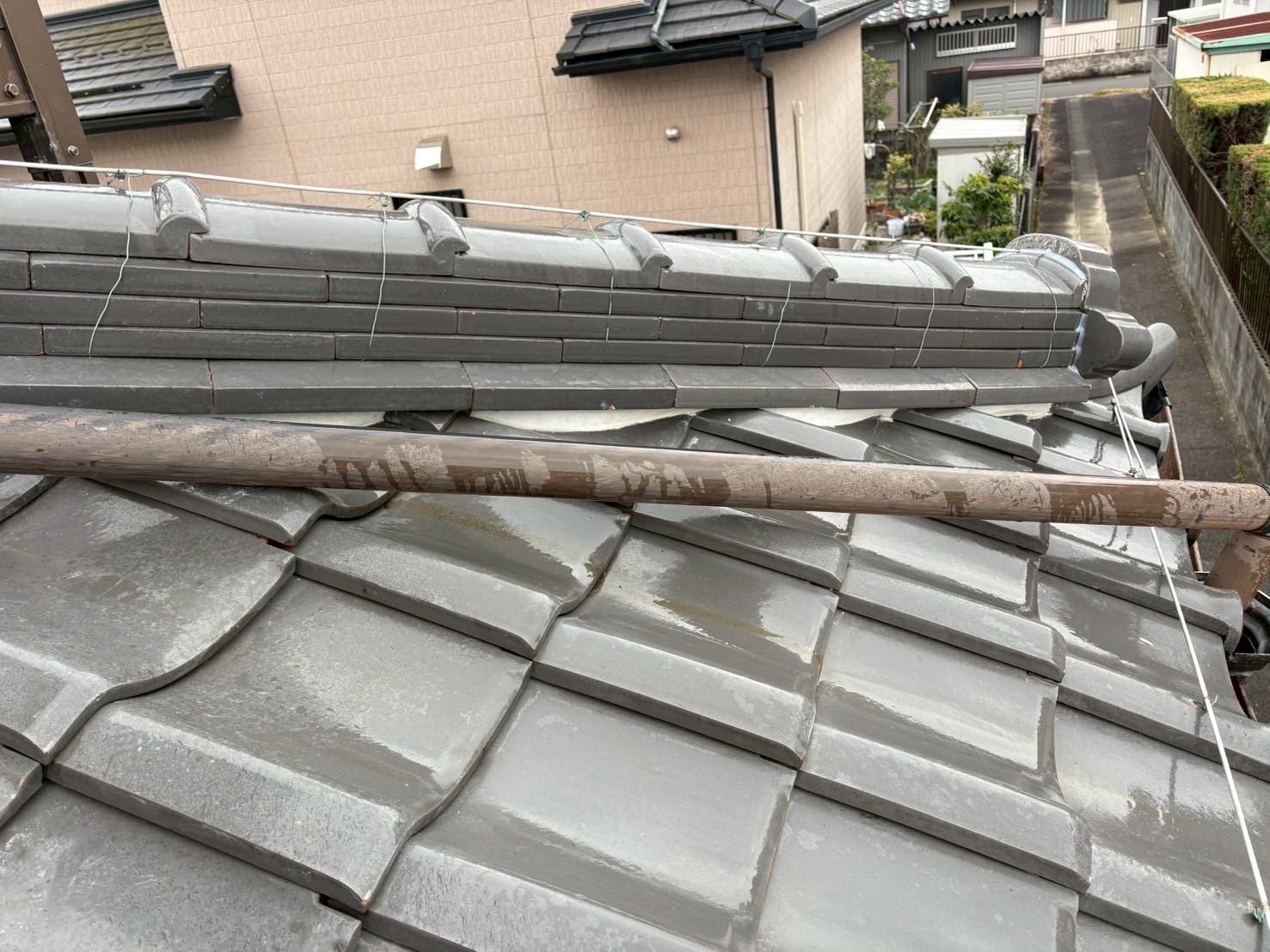 一宮市　Ｋ様邸　屋根瓦漆喰左官工事｜愛知・岐阜で屋根工事・修理・リフォームは一宮市のエスジーコンストラクション｜火災保険対応｜工事後毎年１年点検無料