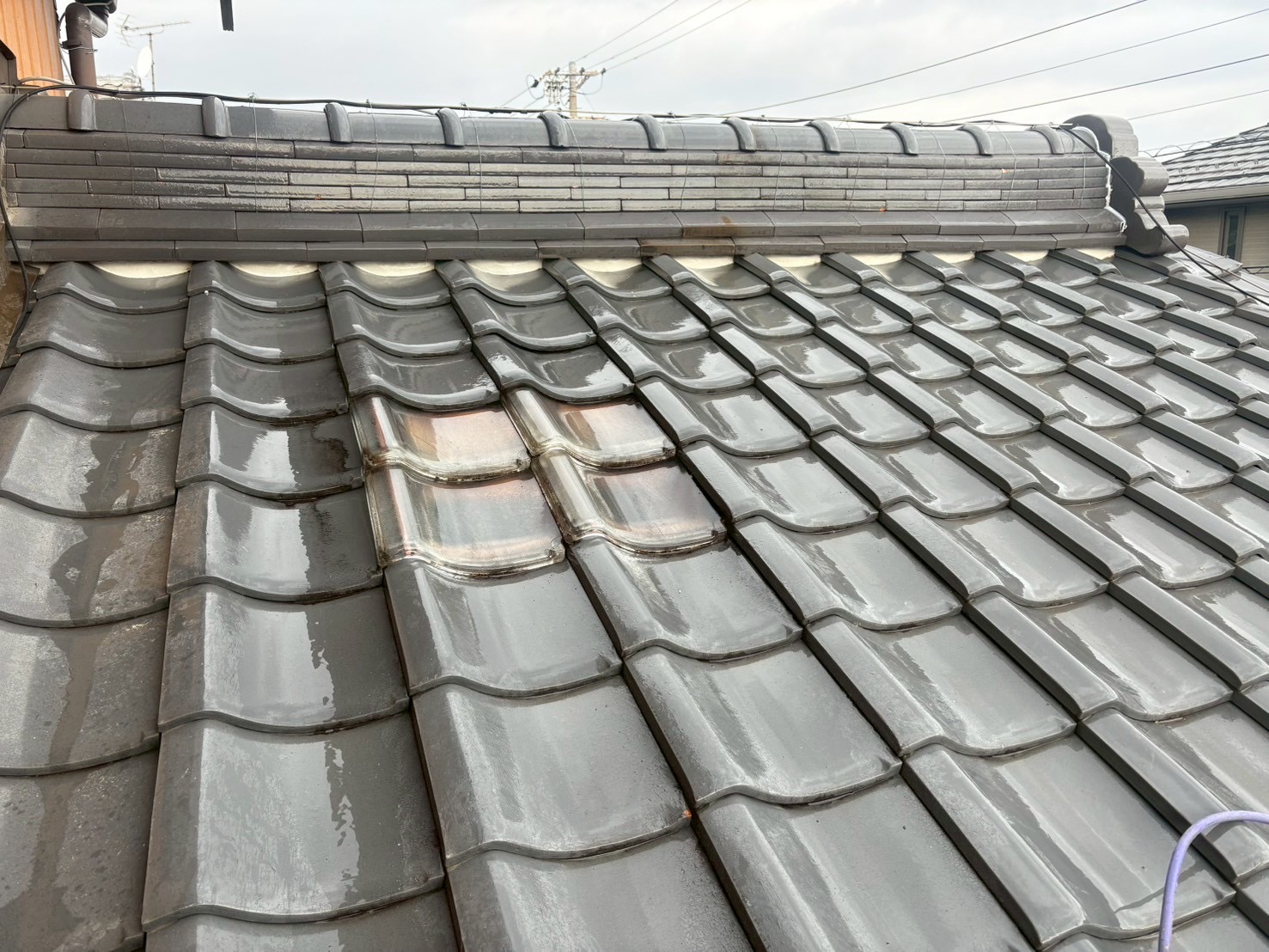 一宮市　Ｋ様邸　屋根瓦漆喰左官工事｜愛知・岐阜で屋根工事・修理・リフォームは一宮市のエスジーコンストラクション｜火災保険対応｜工事後毎年１年点検無料