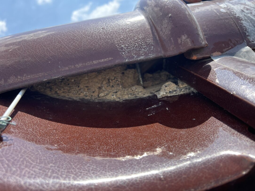 津島市　O様邸　　　瓦屋根漆喰左官工事　一部板金塗装｜愛知・岐阜で屋根工事・修理・リフォームは一宮市のエスジーコンストラクション｜火災保険対応｜工事後毎年１年点検無料