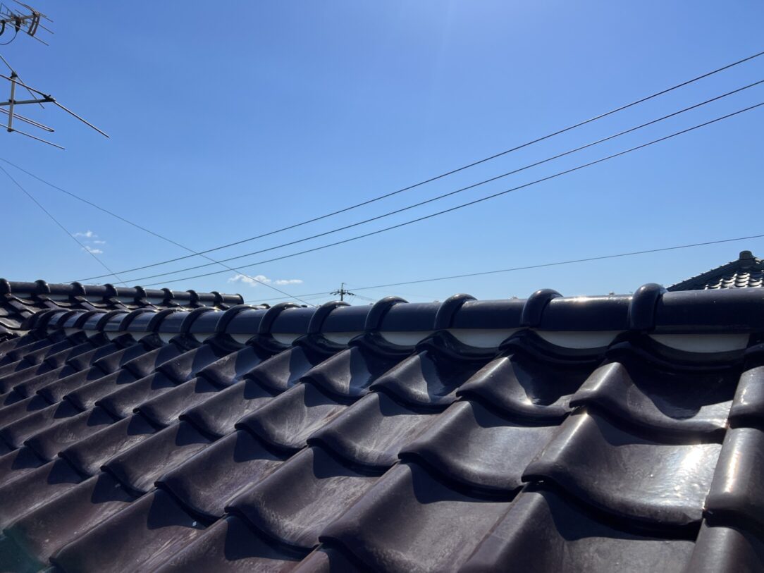 津島市　O様邸　　　瓦屋根漆喰左官工事　一部板金塗装｜愛知・岐阜で屋根工事・修理・リフォームは一宮市のエスジーコンストラクション｜火災保険対応｜工事後毎年１年点検無料