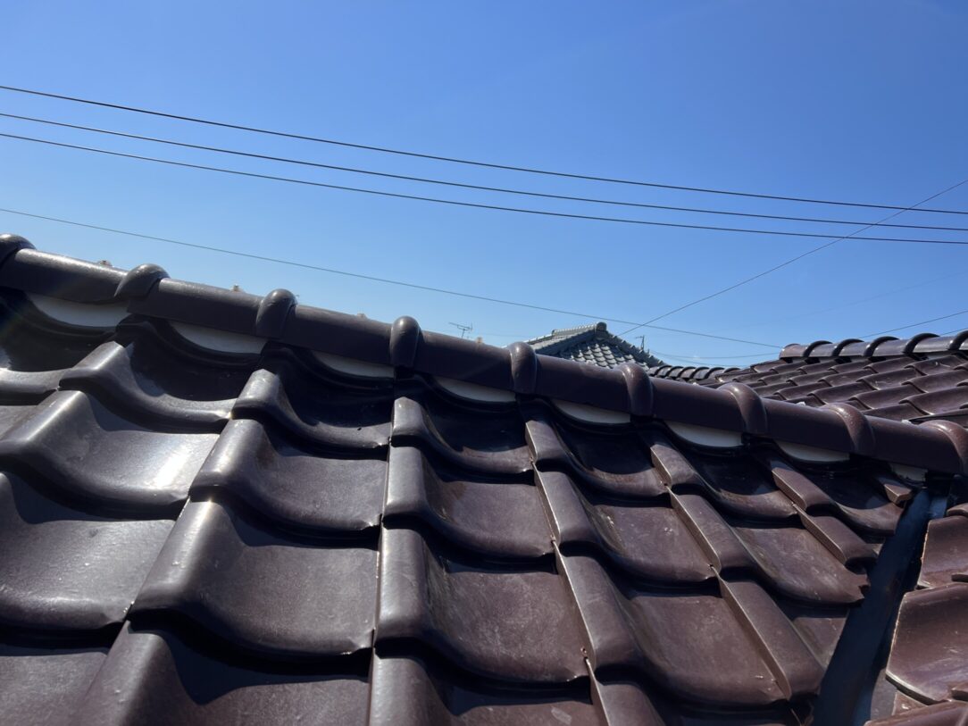 津島市　O様邸　　　瓦屋根漆喰左官工事　一部板金塗装｜愛知・岐阜で屋根工事・修理・リフォームは一宮市のエスジーコンストラクション｜火災保険対応｜工事後毎年１年点検無料