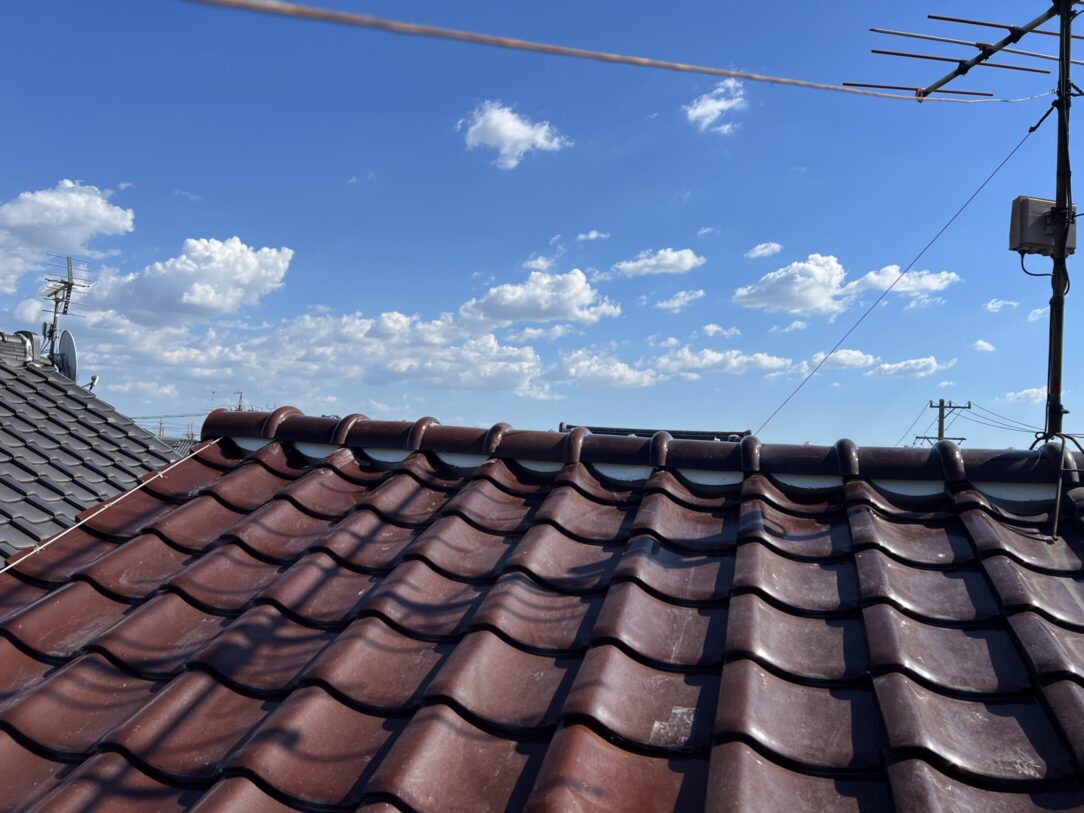 津島市　O様邸　　　瓦屋根漆喰左官工事　一部板金塗装｜愛知・岐阜で屋根工事・修理・リフォームは一宮市のエスジーコンストラクション｜火災保険対応｜工事後毎年１年点検無料