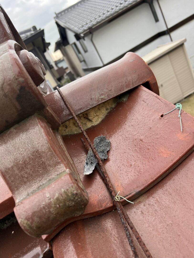 稲沢市　N様邸　　　屋根瓦　漆喰左官工事｜愛知・岐阜で屋根工事・修理・リフォームは一宮市のエスジーコンストラクション｜火災保険対応｜工事後毎年１年点検無料