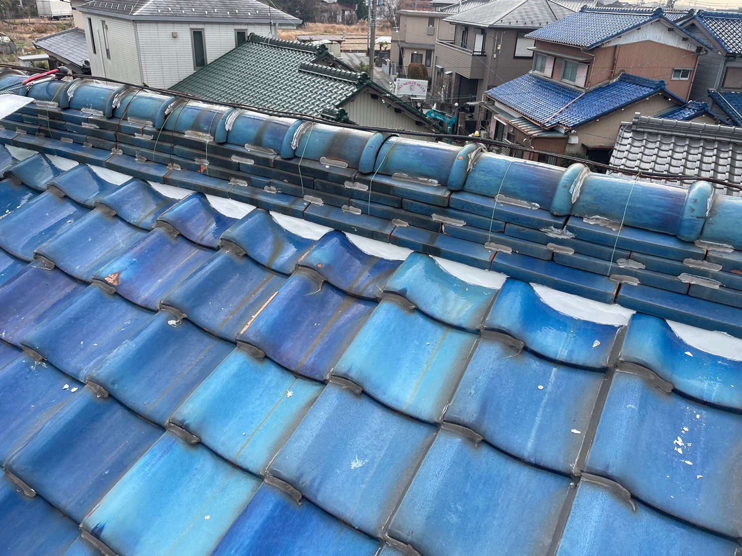羽島市　Ｋ様邸　　　屋根瓦　漆喰左官工事｜愛知・岐阜で屋根工事・修理・リフォームは一宮市のエスジーコンストラクション｜火災保険対応｜工事後毎年１年点検無料