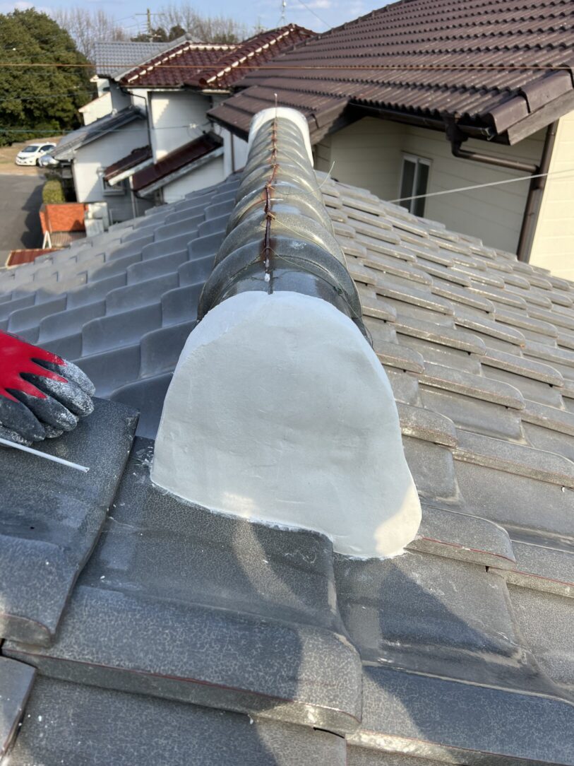 江南市　S様邸　　　瓦屋根　漆喰左官