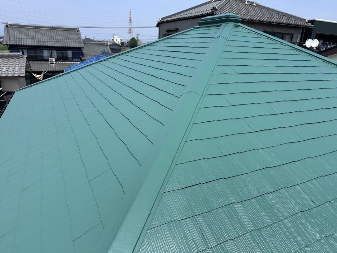 愛西市　S様邸　　　スレート屋根塗装　　貫板交換工事