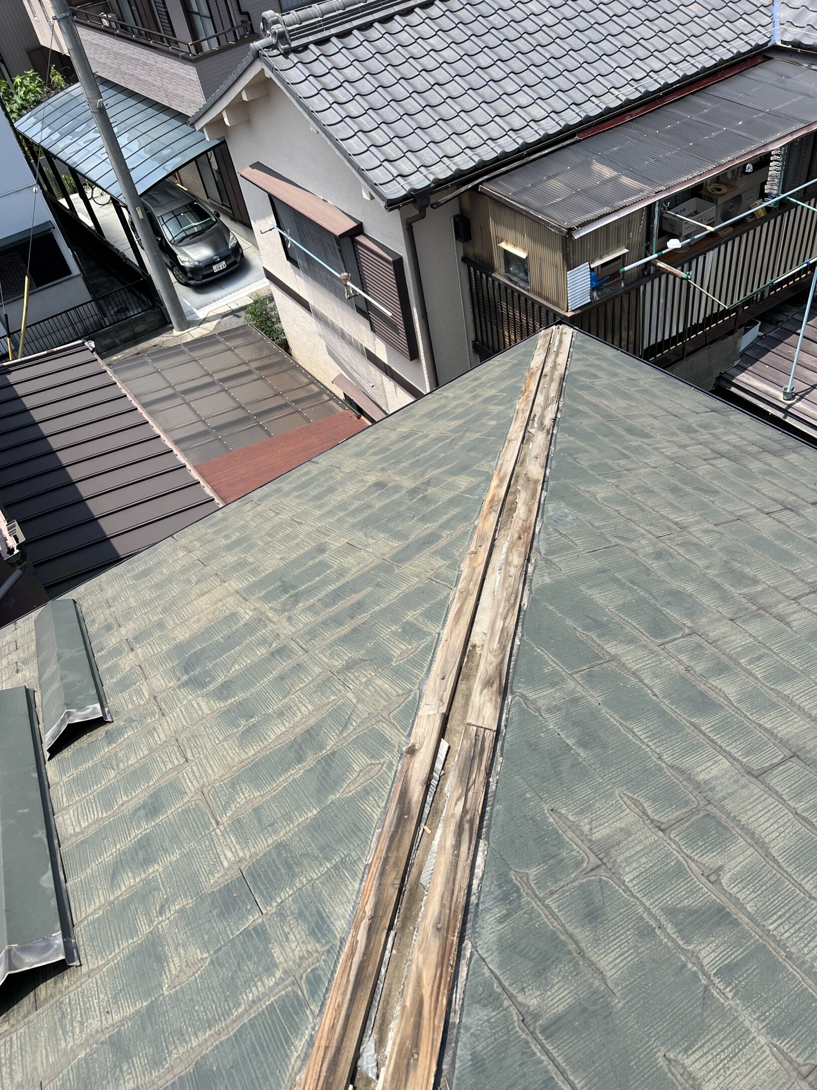 愛西市　S様邸　　　スレート屋根塗装　　貫板交換工事｜愛知・岐阜で屋根工事・修理・リフォームは一宮市のエスジーコンストラクション｜火災保険対応｜工事後毎年１年点検無料